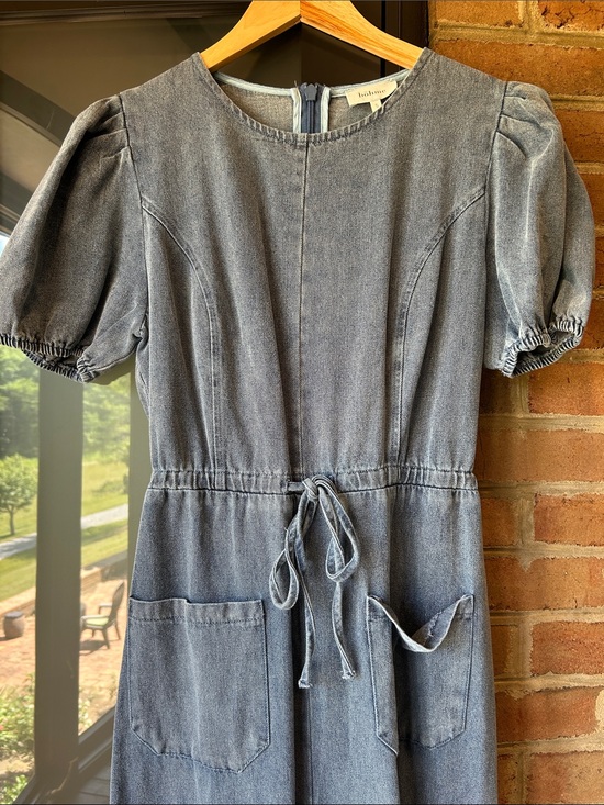 bohme Pants - bohme Gray Denim Jumpsuit with Light Blue Trim